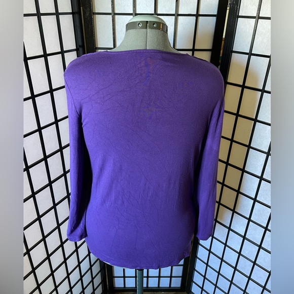 Jones New York Signature 3/4 Sleeve Cowl Neck Shirt - Picture 3 of 8